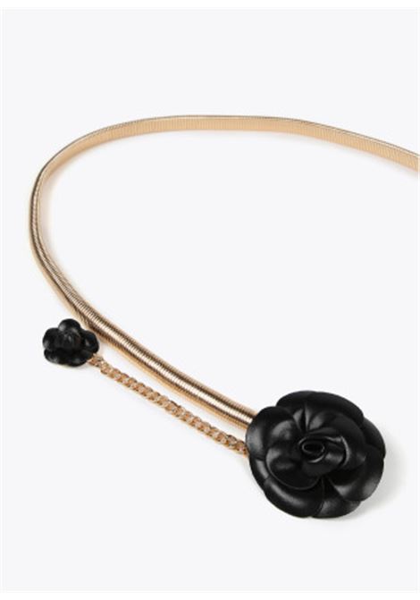 Cintura elasticizzata metallo fiori effetto LOLA CASADEMUNT | LS2506008NERO